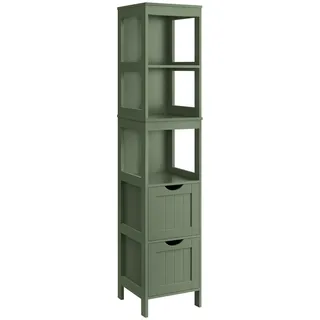 VASAGLE Badezimmerschrank 30 x 30 x 141,5 cm Waldgrün