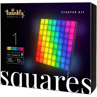 Twinkly Squares Master-Paneel, RGB LED Paneel, Inklusive 1 Hauptpanel und USB-C-Netzteil, Kompatibel mit HomeKit, Alexa und Google Home, Gaming- und Streaming-Lichter, 16M+ Farben