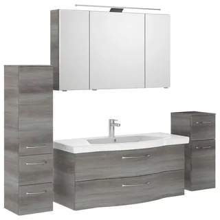 Pelipal Badezimmer , Graphitfarben , Metall , 5-teilig , 9 Fächer , insgesamt: 5,2 Schubladen , 182 cm , Made in Germany , hängend, Typenvielfalt , Badezimmer, Badmöbelsets & Badmöbelserien, Badmöbel-Sets