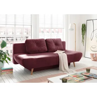 Home affaire Schlafsofa »Segmon« einfach in ein bequemes Bett umwandeln, inklusive Bettkasten, rot