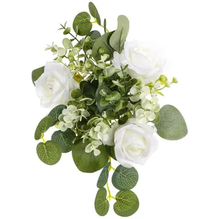 Toyvian Kerzenkranz mit Künstlichen Blumen Kerzenring für Stumpenkerzen Blumenkranz für Hochzeiten Frühjahrsdeko für Zuhause Party-Dekoration mit Blumenring
