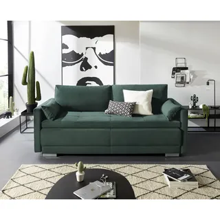 otto home Schlafsofa »Berlin« mit Boxspringaufbau, Bettfunktion & Bettkasten, Dauerschlafsofa, grün,