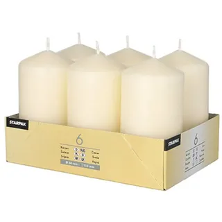 Papstar Stumpenkerze 12 cm creme 6 St.