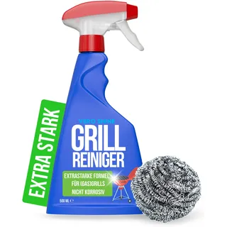 Vero Shine Grillreiniger (500ml) mit Scheuerschwamm, Grill Reiniger Extra Stark für Fett und verbrannte Rückstände, Gassgrill Reiniger für Herdplatte & Grill, auch geeignet für Backofen