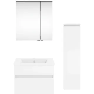 Puris Badezimmer , Weiß Hochglanz , Holzwerkstoff , 2 Schubladen , 92.2 cm , Made in Germany, Dgm , hängend , Badezimmer, Badmöbelsets & Badmöbelserien, Badmöbel-Sets