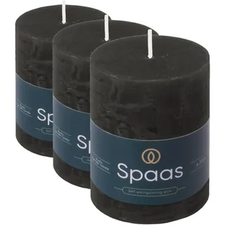 Spaas Rustikale Stumpenkerze 70/95 mm 35St. - schwarz (Packung mit 3)