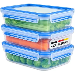 Emsa Frischhaltedose rechteckig blau 5,8 cm 1,2 l 3-teiliges Set