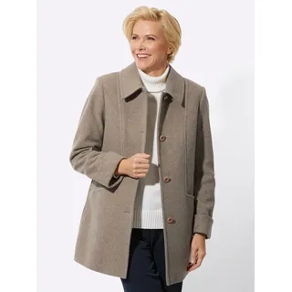 Wolljacke CLASSIC, Damen, Gr. 42, grau (taupe, meliert), 60% Wolle, 30% Polyester, 10% Kaschmir, meliert, unifarben, Jacken Wolljacke