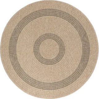 Comilla Nipu teppich indoor/outdoor rund Ø 120cm jute schwarz - Schwarz