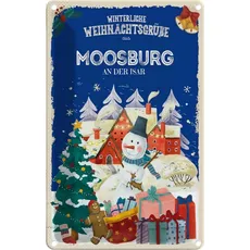 Blechschild 20x30 cm - Weihnachtsgrüße aus MOOSBURG AN DER ISAR