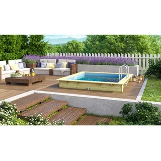 Karibu Rechteckpool 353 x 320 x 125 cm inkl. Poolleiter