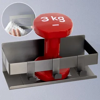 DEKAZIA® Duschablage ohne Bohren Grau – Duschregal & Duschkorb selbstklebend – Badregal, Shampoo Halterung & Badezimmer Aufbewahrung – Starke Duschablage grau matt