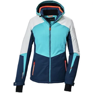 KILLTEC Damen Skijacke/Funktionsjacke mit abzippbarer Kapuze und Schneefang KSW 66 WMN SKI JCKT, aqua, 40,