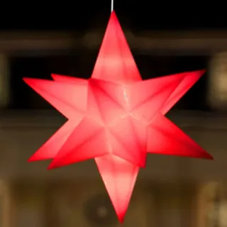 Galaxy F-H-S Kunststoff-Sterne, 3er Set rot + Fernbedienung Dimmer & Timer - Rot