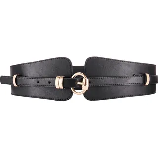 Taillengürtel LASCANA "2in1 Gürtel", Damen, Gr. 85, schwarz, Lederimitat, Gürtel Taillengürtel, für Kleid & Overall, Bauchgürtel, abnehmbarer Hüftgürtel