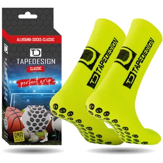 Tapedesign "Classic - 1 Paar Rutschfeste Fußball Socken mit gummierten Noppen (Unisex) - Fussball-Socken mit Grip für Damen & Herren - Anti-Rutsch Fußballsocken - Sportsocken atmungsaktiv