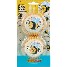DECOCINO Muffin-Förmchen Bienen (50Stk.) – Muffin-Deko | Cupcake-Deko – Bienchen-Deko für Cupcake-Förmchen – tolle Dekoration für Geburtstage und Garten-Partys!