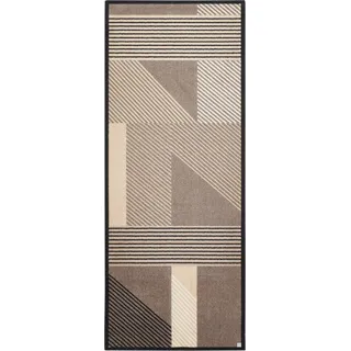 Barbara Becker Fußmatte Sense, Schmutzfangmatte waschbar, für Eingangsbereich Wohnungstür, Fußabstreifer, Türmatte, Taupe, 67 x 170 cm
