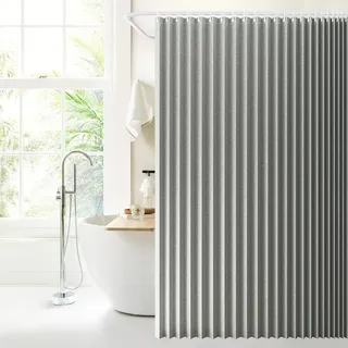 DSSHENGDS Anpassbar Badezimmer aus wasserdicht beschwerer duschvorhang,faltbar Vorhang dusche,für Badewanne Bad Schlafzimmer-Gray- 300x200cm