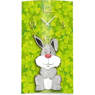 Bunny Häschen Designer Wanduhr modernes Wanduhren Design leise kein ticken dixtime 3D-0172 - Gelb