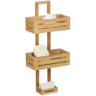 Relaxdays Duschregal Bambus 28 x 15,5 x 65 cm