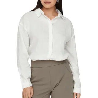 JDY Damen Musselin-Bluse JDYTheis Langarm 15271018 Cloud Dancer S