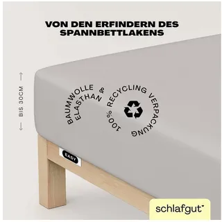 schlafgut Spannbettlaken Jersey 120 x 200 - 130 x 220 cm grau