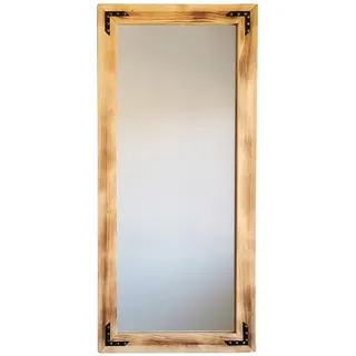 WELL HOME MOBILIARIO & DECORACIÓN Spiegel, 100% Kiefer, massives Holz, Walnuss