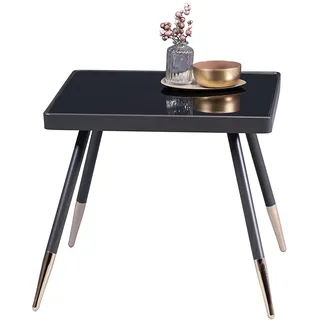 M2 Kollektion Rom 1 Beistelltisch, Couchtisch, Metall, Anthrazit, Gold, schwarz, 50x46x50cm