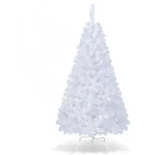 DREAMADE 150/180/210/240cm Weihnachtsbaum Weiß, Künstlicher Tannenbaum mit Metallständer, Christbaum Kunstbaum Dekobaum (180cm)