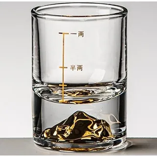 Kristallglas mit Messbecher - Gold 50ml KP35410 - Transparent, Gold