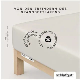 Pure Baumwolle 90 x 190 - 100 x 220 cm sand light