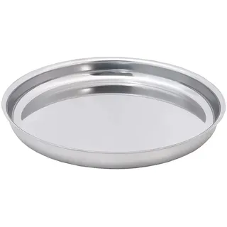 Fackelmann 29589 Tablett, Meeresfrüchteplatte, Edelstahl, große Austernschale, Edelstahl, 34,7 cm, Grau