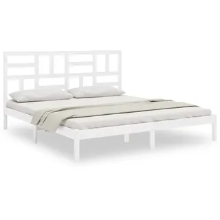vidaXL Massivholzbett Weiß 200x200 cm - Weiß