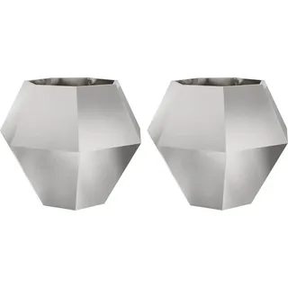 Pflanzkübel 2 pcs Silber 100 x 100 x 80 cm Edelstahl - Silber