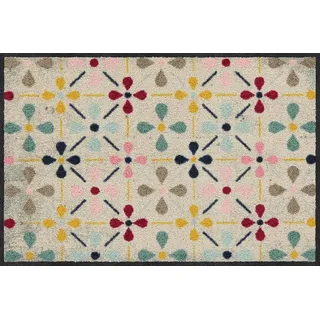 Salonloewe Riki Fußmatte waschbar 050 x 075 cm Fußabtreter Tür-Matte Muster Design Schmutzfangmatte