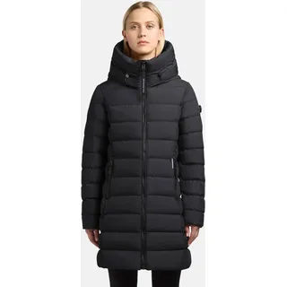 khujo Damen, Langer Wintermantel mit Kapuze Nekar-YM Black Gr. XXL (44), schwarz, Obermaterial: 100% Polyester; Innenfutter: und