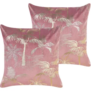 Beliani Dekokissen CARANDAY 45 x 45 cm Rosa