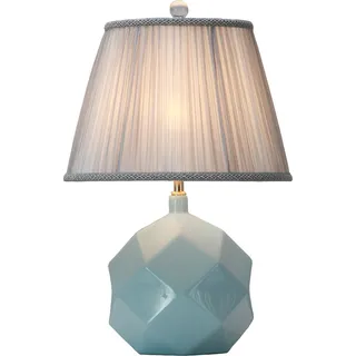 Fine Asianliving Chinesische Tischlampe Porzellan mit Lampenschirm E27 Orientalische Tischleuchte Keramik Nachttischlampen Schlafzimmer Wohnzimmer - Blau