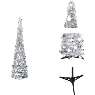 vidaXL Künstlicher Pop-Up-Weihnachtsbaum Silber 180 cm PET - Weihnachtsbäume - Silber