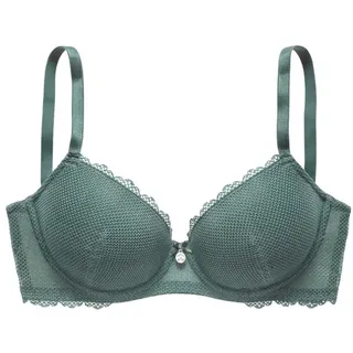 VIVANCE Schalen-BH mit Bügel aus elastischer Netzspitze, sexy Dessous, grün