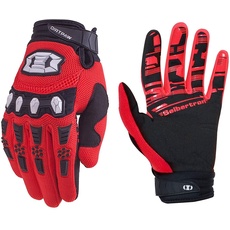 Seibertron Dirtpaw Handschuhe - Unisex BMX MX ATV MTB Rennrad Mountainbike Fahrrad Offroad/Dirtbike für Cycling und Motocross Sport mit Touch Recognition voller Fingerabdeckung Red XL