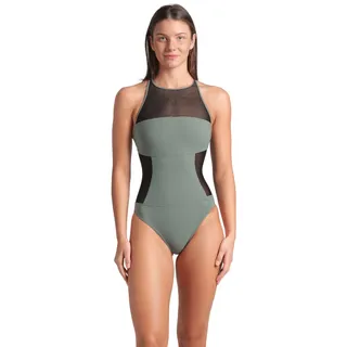 Arena Damen Badeanzug MESH PANELS SWIMSUIT 006659-600 42 - Sage - 42
