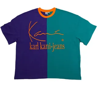 Karl Kani Block Boxy Kurzarmhemd - Petrol / Purple - S