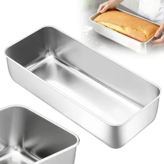 FARYODI 33cm Kastenform Groß, Brotbackform aus Edelstahl, Brotform Königskuchenform, Rechteckig Brotform Backform Kastenbackform, für Kuchen, Brot und Toast,Gesund & Ungiftig, Spülmaschinengeeignet