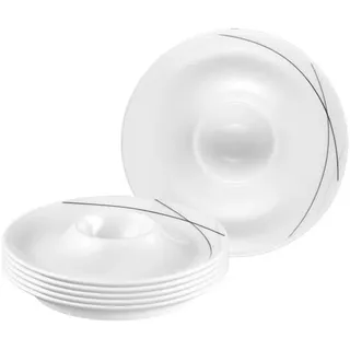 SELTMANN WEIDEN Eierbecher »Eierbecher mit Ablage Trio Highline ø 12,5 cm 6er Set weiß-grau«, grau