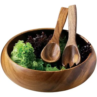 Premier Housewares 8866068 ACACIA HOLZ GROßE RUNDE SALATSchüssel 26CM DIA X 8CM (1104576) Akazienholz