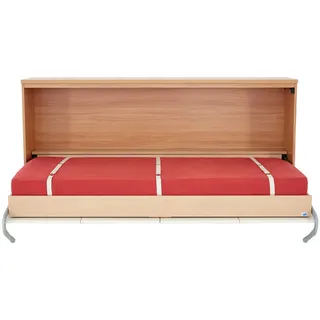 Klappbett , Creme, Nussbaumfarben , Holzwerkstoff , 90x200 cm , Schlafzimmer, Betten, Gästebetten, Klappbetten