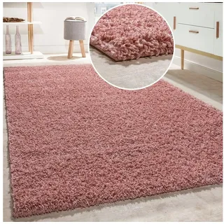 Paco Home »Twister 500« rechteckig 44 mm Höhe Uni Hochflor Shaggy mit hoher Fadendichte,