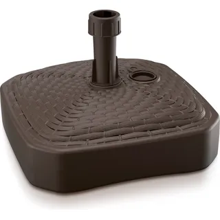 DEUBA® Sonnenschirmständer Poly Rattan Eckig bis Ø 26 mm Mast Befüllbar Sonnenschirm Schirmständer Ständer Gartenschirm Balkon Terrasse Garten Braun - Braun